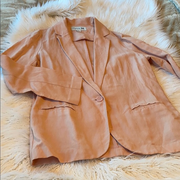Forever 21 Jackets & Blazers - Forever 21 Pink Linen Blazer